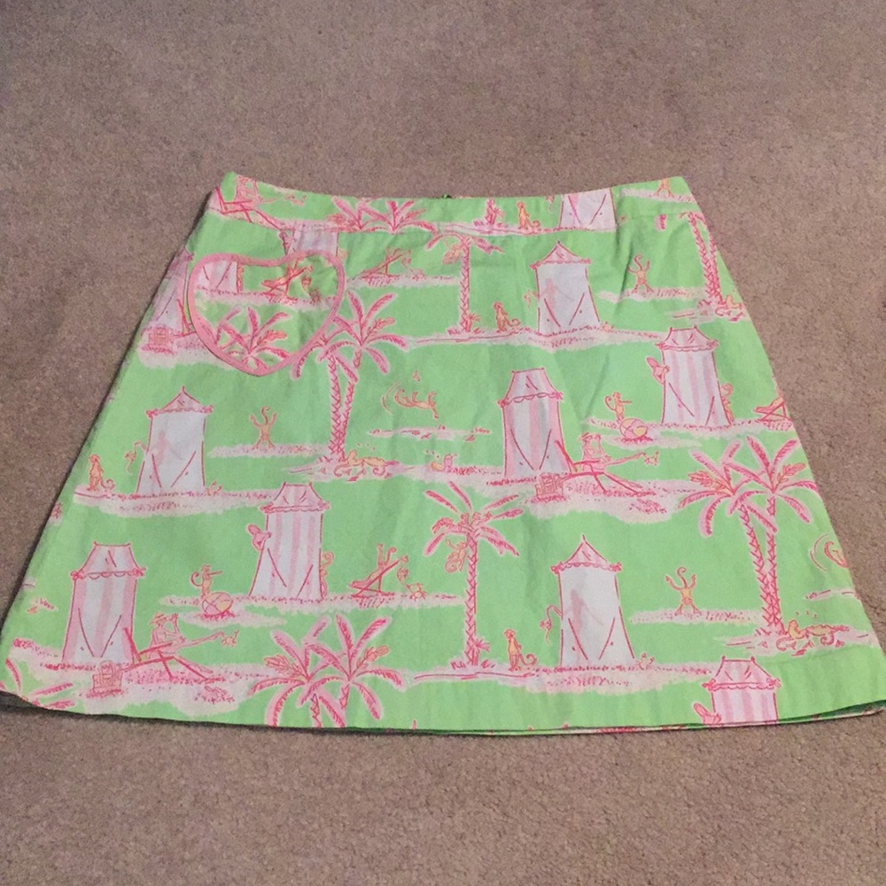 Lilly Pulitzer Green and Pink Skirt